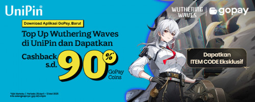 Wuthering Waves Kini Tersedia di UniPin – Nikmati Cashback hingga 12.000 GoPay Coins dan Item Code Gratis dengan Top Up Pakai GoPay!